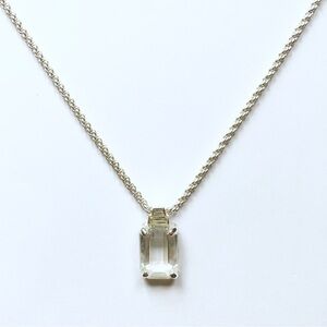 Vendome Silver Necklace with Clear Pendant